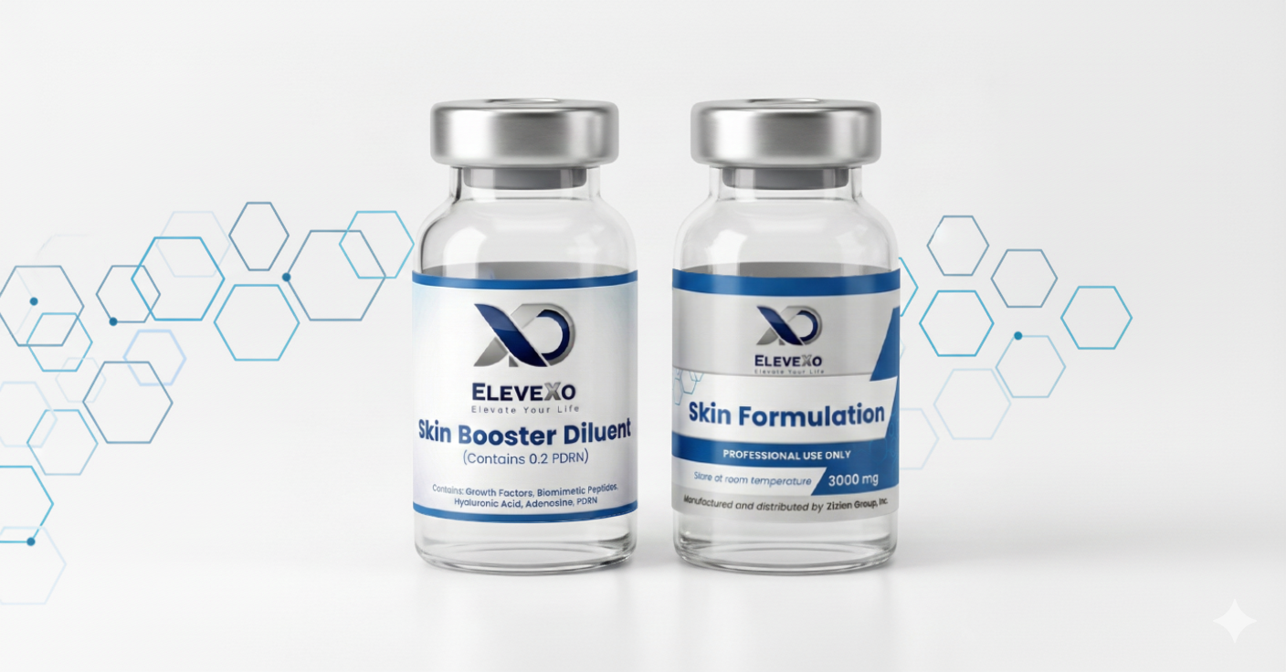 Skin treatment vials used in Elevexo Skin exosome therapy for skin rejuvenation