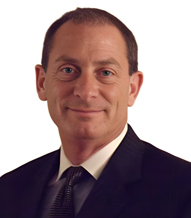 Professional portrait of a smiling man in a dark suit and tie.